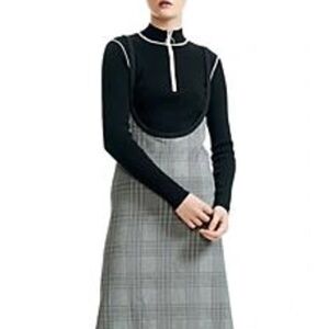 MAJE Black Mandou Cotton Wool Blend Half Zip Sweater